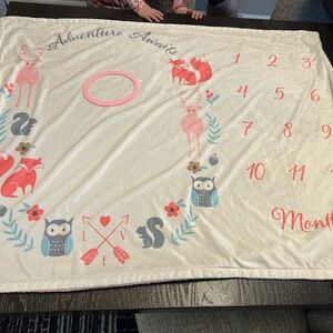 Baby Milestone Blanket with Woodland Critters